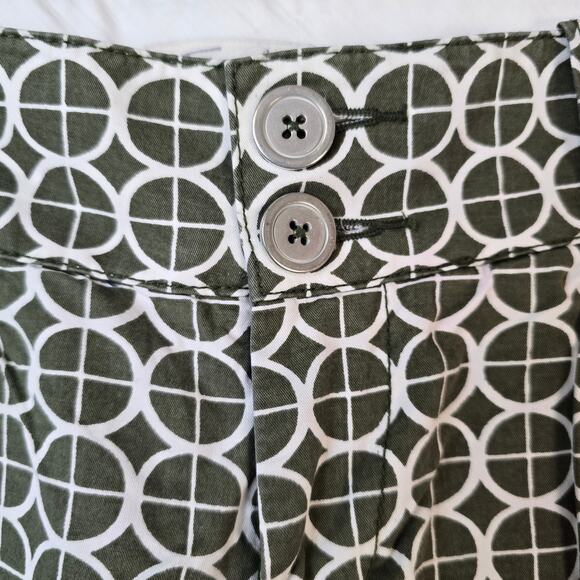 Fossil Shorts Women's 10 Green White Geometric Pattern Summer Beach Coastal - Picture 5 of 9